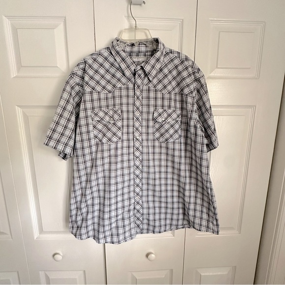 Wrangler Wrancher Shirt Mens 2X Plaid Western Pearl Snap Pockets Ranch Cowboy - Picture 1 of 13